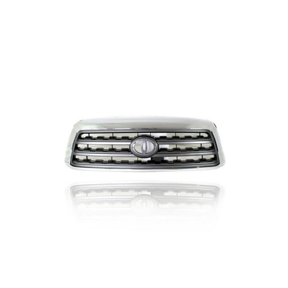 Grille - Compatible/Replacement for '08-17 Toyota Sequoia SR5 - Chrome Frame Gray Insert, With Emblem Provision - 531000C200