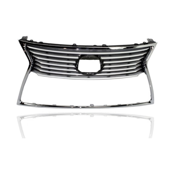 Grille - Compatible/Replacement for '13-17 Lexus LS460/600h Base - Main Upper, Chrome Frame Black Line Bar Insert, With Emblem Provision - 5310050501