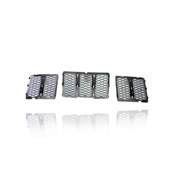 Grille - Compatible/Replacement for '14-16 Jeep Grand Cherokee Summit - Main Upper Inner Insert Honeycomb Mesh Chrome - 68143075AB