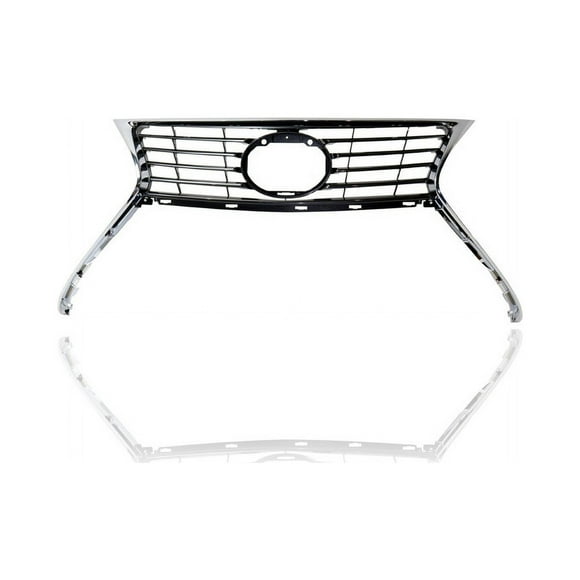 Grille - Compatible/Replacement for '14-16 Lexus IS200T/250/350 Base - Upper Emblem, Chrome Outer Frame Black Bar Insert - 5311253050 CAPA