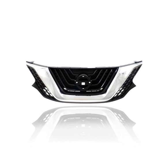 Grille - Compatible/Replacement for '15-18 Nissan Murano - Main Upper Chrome Frame, Glossy Black Insert, With Emblem Provision - 623105AA0A