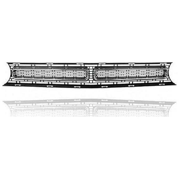 Grille - Compatible/Replacement for '15-22 Dodge Challenger SXT/GT/RT/Plus/TA - Main Upper, Black Frame Chrome Trim Insert - 68259754AD
