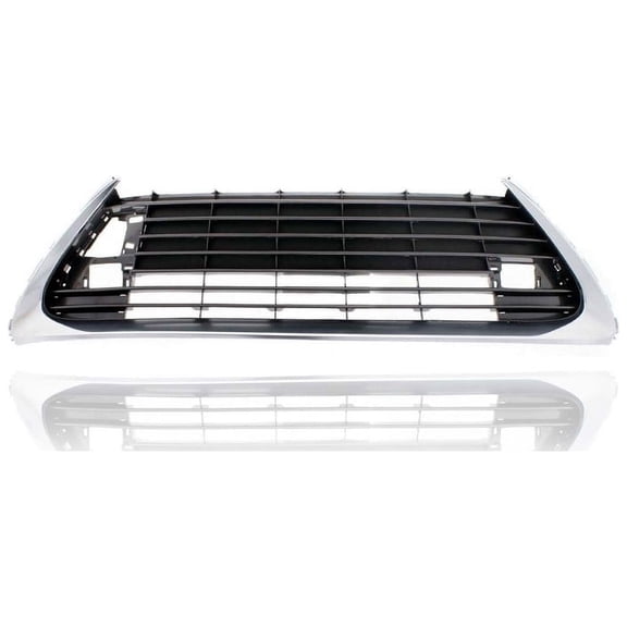 Grille - Compatible/Replacement for '16-18 Lexus ES300h/350 - Front Bumper Lower, Chrome Frame, Dark Gray Insert - 5310206150