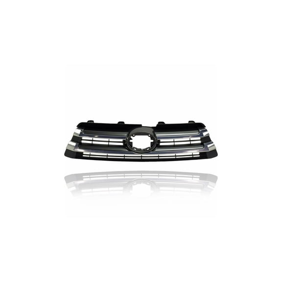 Grille - Compatible/Replacement for '17-19 Toyota Highlander/Hybrid Limited - Chrome Frame Black Insert, Emblem Provision - 531010E241