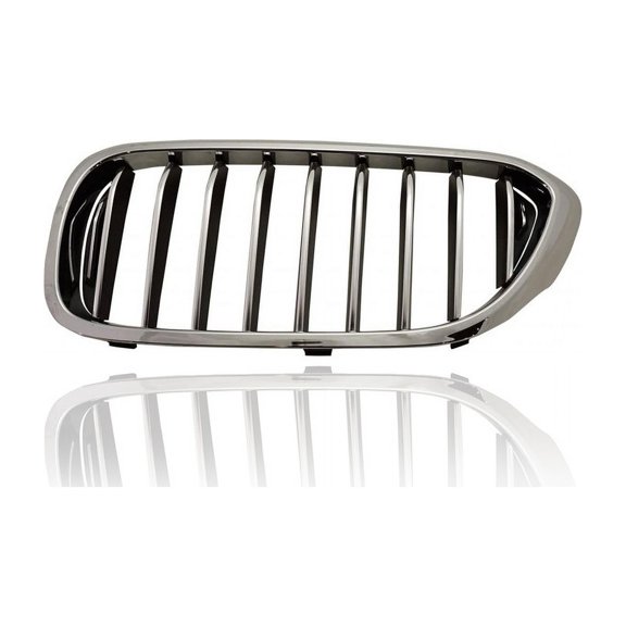 Grille - Compatible/Replacement for '17-20 BMW 530i/540i Sedan With Luxury-Package, Without Night Vision - Chrome - Left Hand - Driver, 51137390865