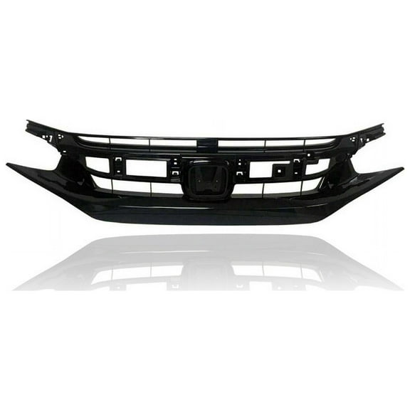 Grille - Compatible/Replacement for '19-21 Honda Civic Sedan, 19-20 Coupe Sport - Upper, Glossy Black, Emblem Provision - 71121TBAA61
