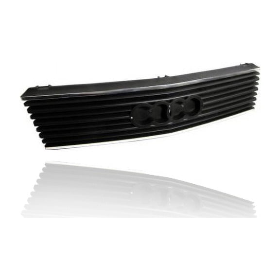 Grille - Compatible/Replacement for '89-91 Audi 100-Series - Black, Emblem Provision - 443853655C01C