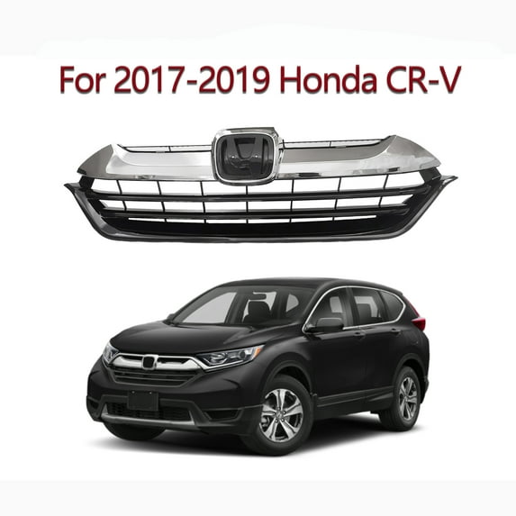 Grille Compatible With 2017 2018 2019 Honda CR-V Front Chrome Bumper Grill