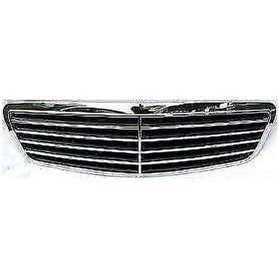 Grille For 2000-2002 Mercedes Benz S430 S500 Chrome Shell w/ Black Insert