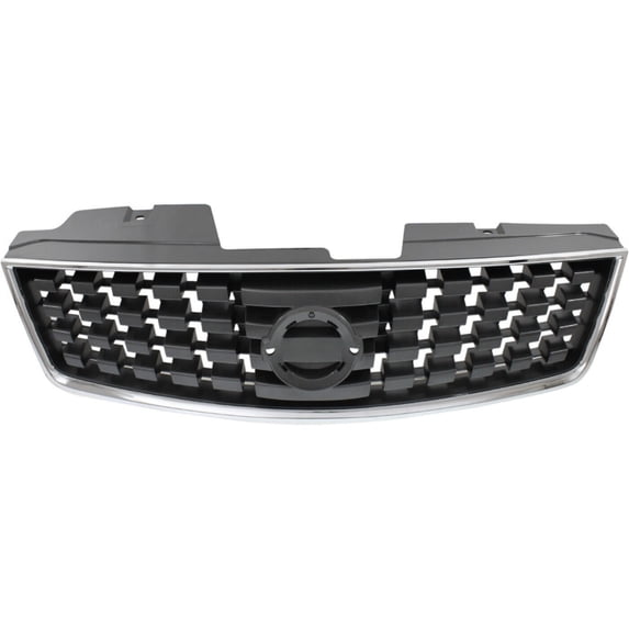 Grille For 2008-2009 Nissan Sentra Sedan Chrome w/ Black Insert Plastic