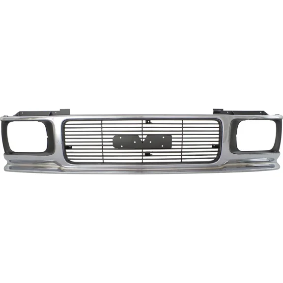 Grille For 91-93 GMC Sonoma 92-94 Jimmy Chrome Shell w/ Gray Insert Plastic