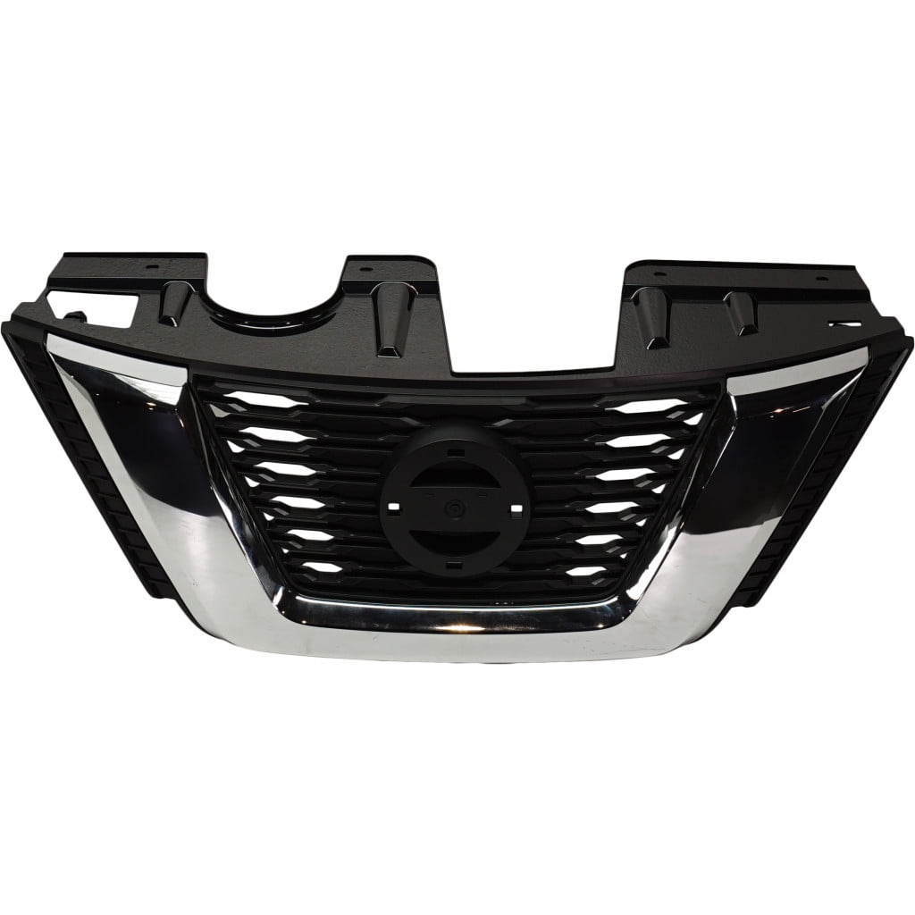Grille For Nissan Rogue 2017 2018 Textured Black/Chrome Molding w/ Pre-Collision System/Camera Hole Replacement For NI1200281 | 623106FL0B