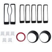 Grille Inserts & Headlight Cover Trims for Jeep Wrangler JL 2018-2022, ABS Turn Light Front Grille Decorative Covers with Foam Tape, Scratch-proof Automotive Accessories for Jeep Wrangler
