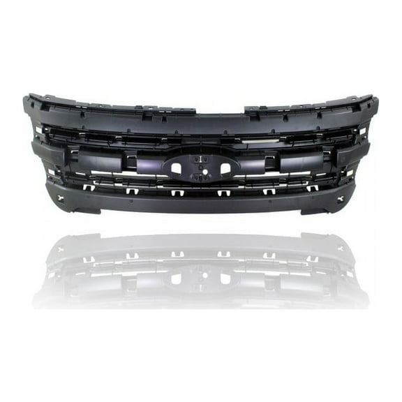 Grille Mounting Panel - Compatible/Replacement for '11-15 Ford Explorer, 13-15 Police - Main Upper Inner Panel, Black, With Emblem Provision - BB5Z8A284AA CAPA
