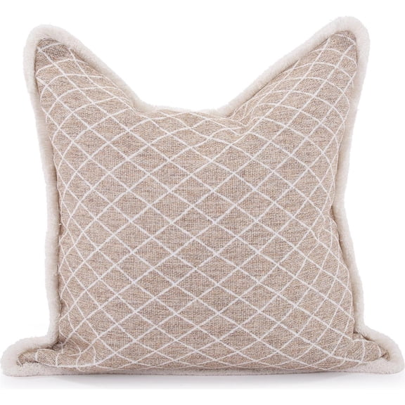 Grille Natural 24x24 Pillow-Designer Home Decor