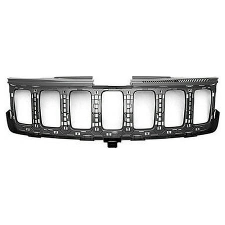 Grille Support - Textured Black - Compatible with 2017 - 2019 Jeep Grand Cherokee (without S.R.T Model) 2018 2020