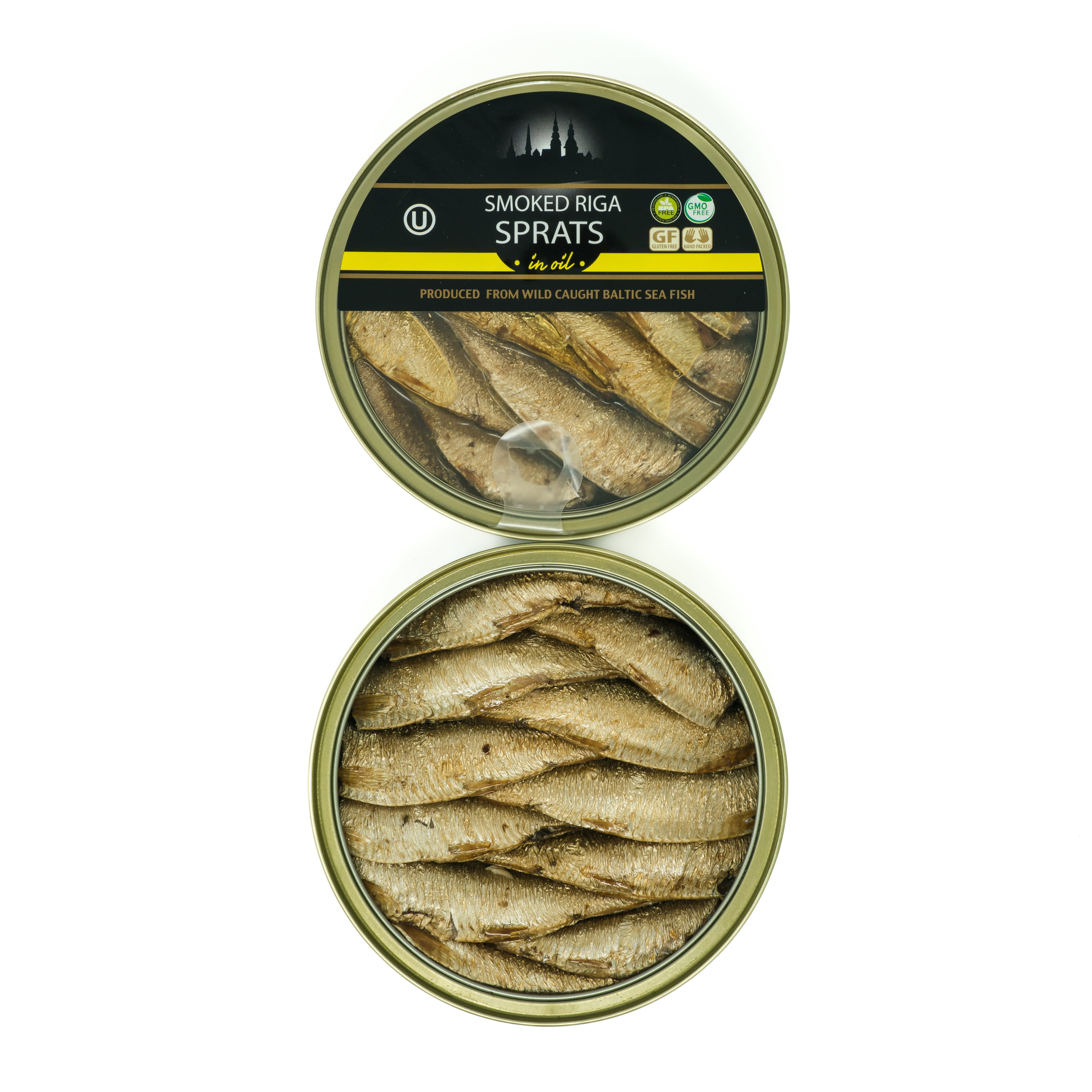 Grilled Catch Smoked Riga Sprats, Brisling Sardines in oil 5.6 oz (Pack of 10)
