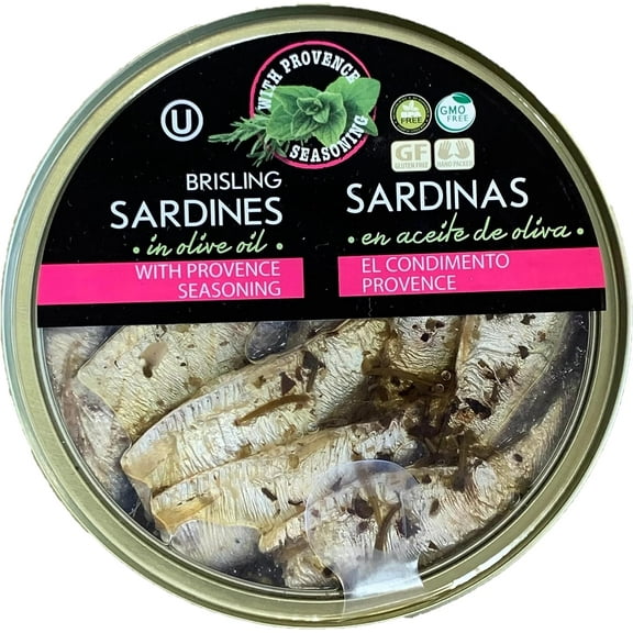 Grilled Catch Wild Caught Brisling Sardines in olive oil with Provence Seasoning, 5.6 Ounce (Pack of 10)