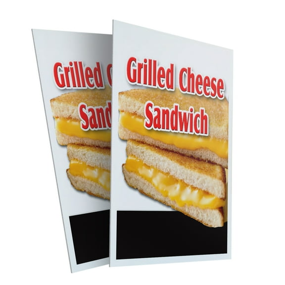 Grilled Cheese Sandwich (2-PACK) 24" x 36" Plastic Signs | Sign Insert 4mm Corrugated Plastic Signs Storefront Window Poster