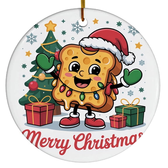 Grilled Cheese Sandwich Christmas Ornament, Christmas Gift For Dad Mom Friends Coworkers Colleagues, Christmas Ornament 2025, Gifts for Food Lovers, Women, Men