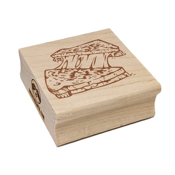 Grilled Cheese Sandwich Toast Square Rubber Stamp Stamping Scrapbooking Crafting - Small 1.25in