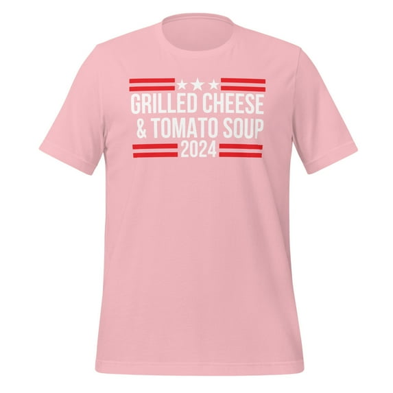 Grilled Cheese and Tomato Soup Shirt, Unisex, Funny Foodie Shirt, Food Lover, Funny Soup Season Shirt, Classic Comfort, Foodie Fashion (Pink, M)