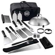 Grillers Choice Durable Stainless Steel Grill Kit - 32 Piece Griddle Spatula Set, Flat Top, No Rivets