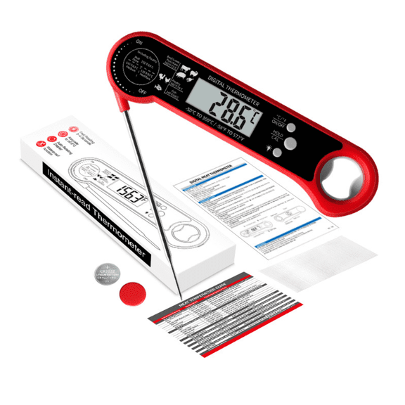 Grillers Instant Read Meat Thermometer for Grill and Cooking. Best Waterproof Ultra Fast Thermometer with Backlight & Calibration. Digital Food Probe for Kitchen, Outdoor Grilling and BBQ