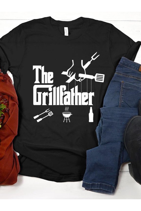 Grillfather T-Shirt: BBQ Dad Gift Tshirt All Size S-5XL