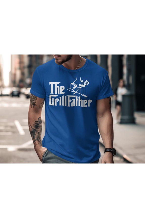 Grillfather T-Shirt Funny BBQ Dad Shirt, Grill Master Barbecue Tee for Men, BBQ Lover Gift, Fathers Day Cookout Graphic T Shirt