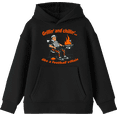 thumbnail image 1 of Grillin' and Chillin' Like A Football Villain Youth Black Long Sleeve Hoodie-Small, 1 of 6