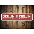 thumbnail image 1 of Grillin and Chillin Novelty Decor, Metal Wall Sign - 4x18 Inches, 1 of 4