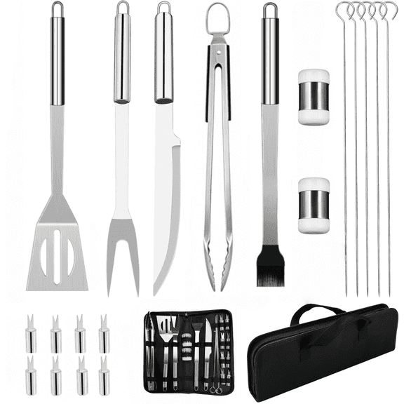 ArooickT Grill Tools Set,20 Pieces Stainless Steel Grill Kit with Case, Barbecue Utensil Tool