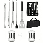 ArooickT Grill Tools Set,7 Pieces Stainless Steel Grill Kit with Case, Barbecue Utensil Tool