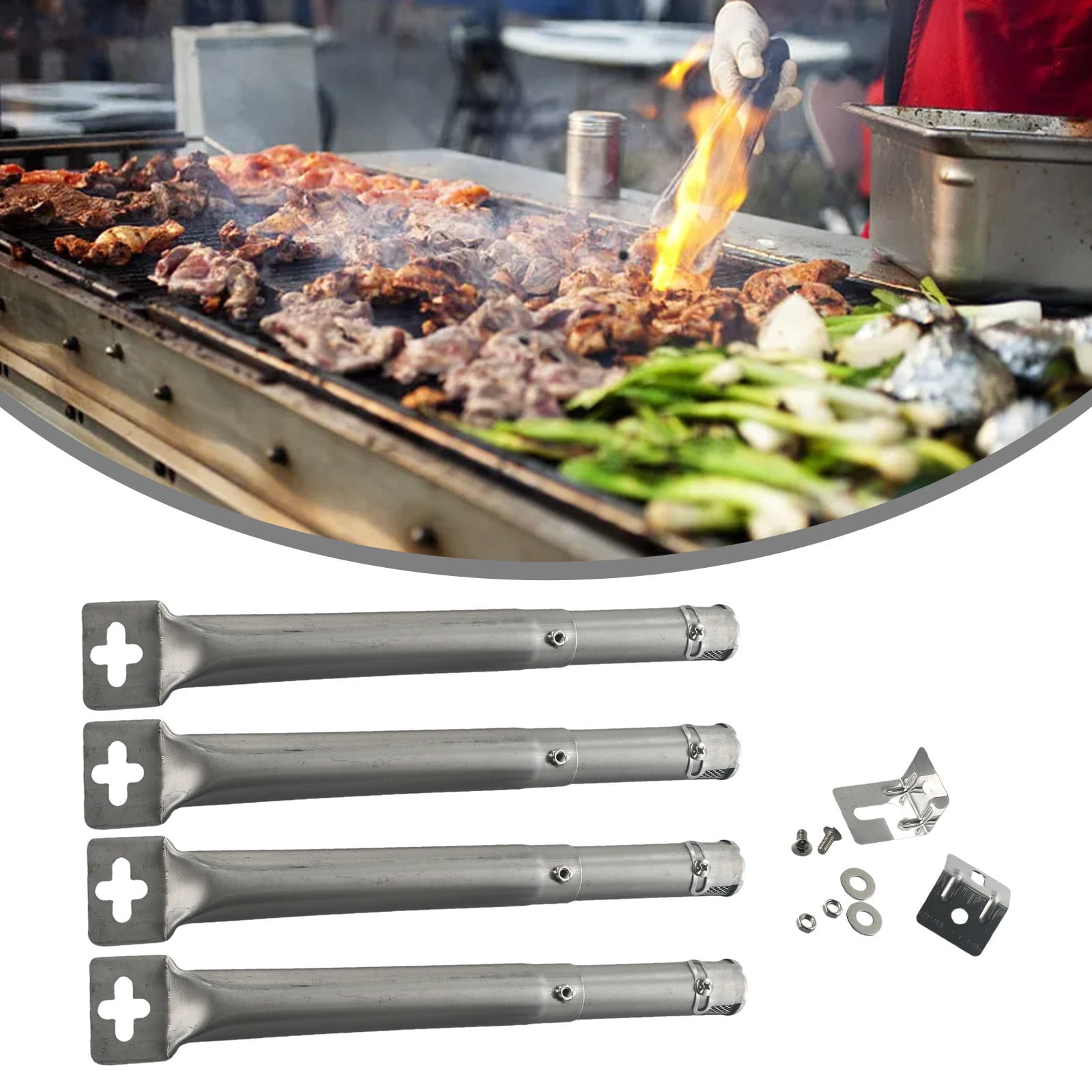 Grilling Accessories Bbq Grill Tube Burners 4Pcs Scalable Bbq Gas Grill