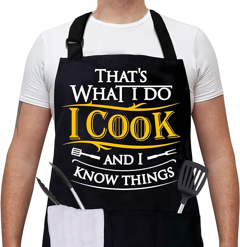 Grilling Aprons for Men,Cnavas Corss Back with Large Pockets Adjustable
