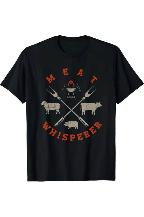 Grilling Butcher Cuts Meat Whisperer for Men Short Sleeve Graphic T-Shirt
