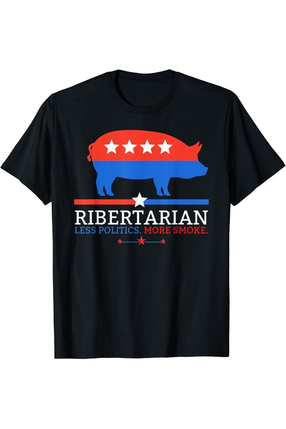 Grilling Dad Bbq Ribertarian Funny Politics Father'S Day T-Shirt