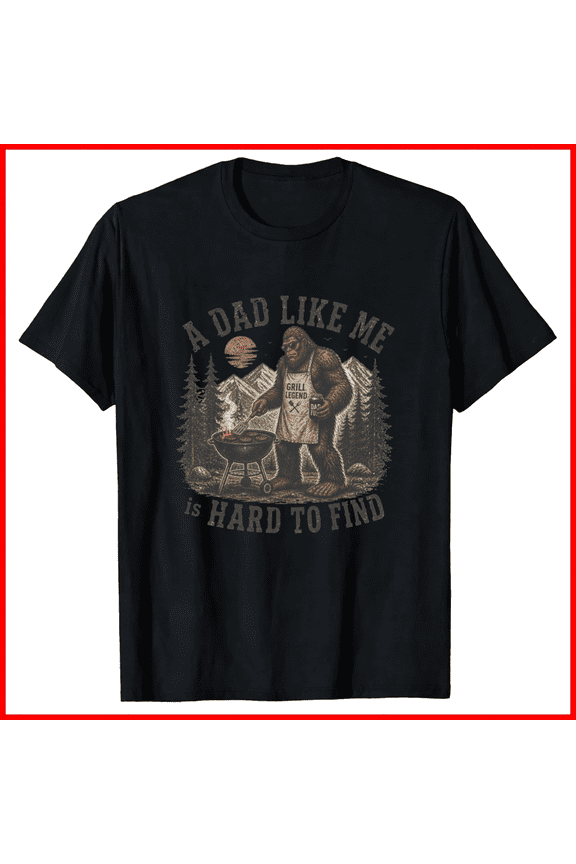Grilling Dad Bigfoot BBQ Graphic Tee Funny Grill Master Father Shirt,for unisex up to 5XL