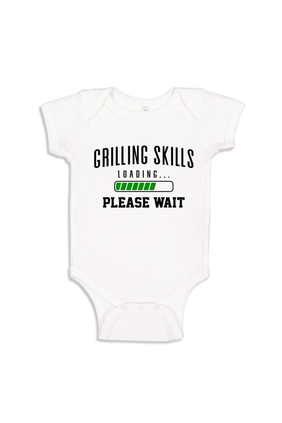Grilling Skills Loading Please Wait Baby Bodysuit One Piece 12 mo White