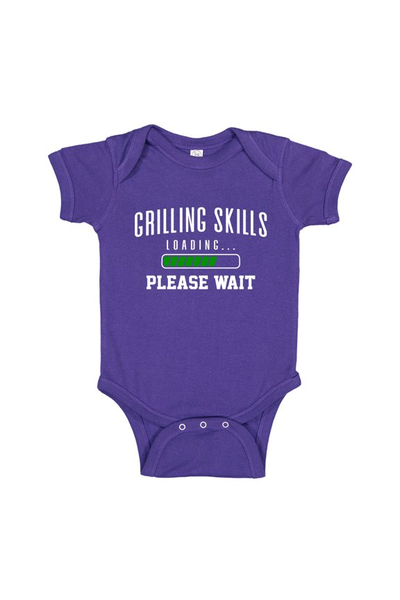 Grilling Skills Loading Please Wait Baby Bodysuit One Piece NB Purple