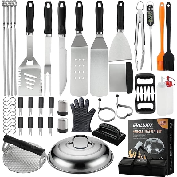 Grilljoy 46PCS Griddle Accessories Kit - The Perfect Valentine BBQ Gift Set for Blackstone Cooking