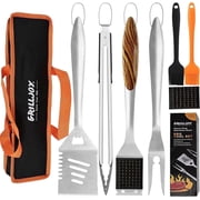 Grilljoy 8PCS BBQ Grill Tool Set - Very Best Gift Set for Grilling for Man