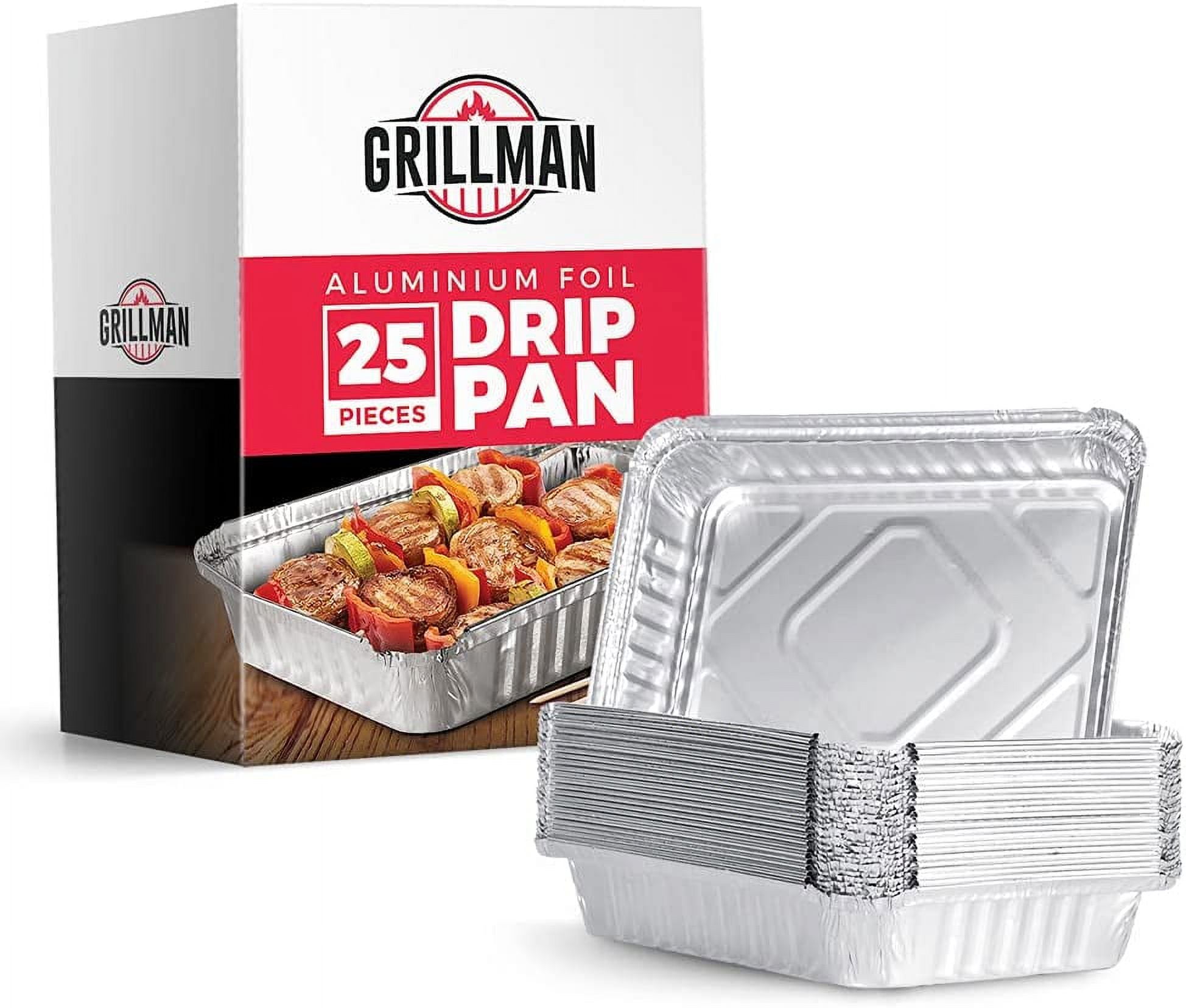  Stock Your Home Disposable Aluminum Foil Broiler Pan for Oven  (25 Pack) Sheet Pans for Grilling, Roasting Rack, Trays with Ribbed Surface  for BBQ Grill-Like Texture : Patio, Lawn & Garden