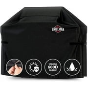 Grillman Premium BBQ Grill Cover Heavy-Duty Gas Grill Cover for Weber Brinkmann Char Broil etc. Rip-Proof UV & Water-Resistant. 58 L x 24 W x 48 H, Black