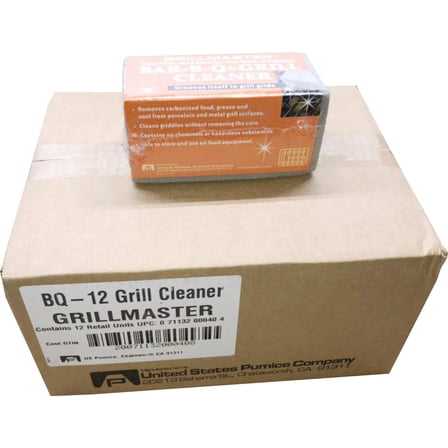 Grillmaster | BQ-12 | BBQ Cleaner Pumice Stone | Case of 12 | GrillBrick for Grill Cleaning | Medium Size | 5.75x2.75x2.75 inches (12)
