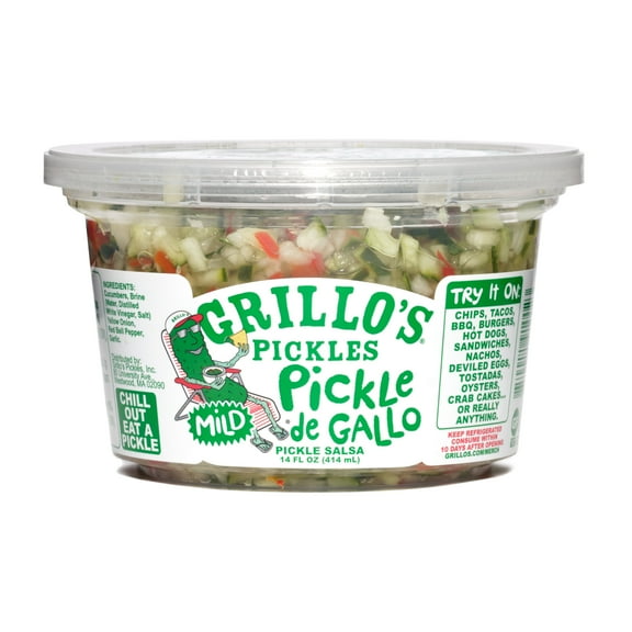 Grillo's Pickles Kosher Gluten Free Mild Pickle de Gallo Pickle Salsa, 14 oz Tub
