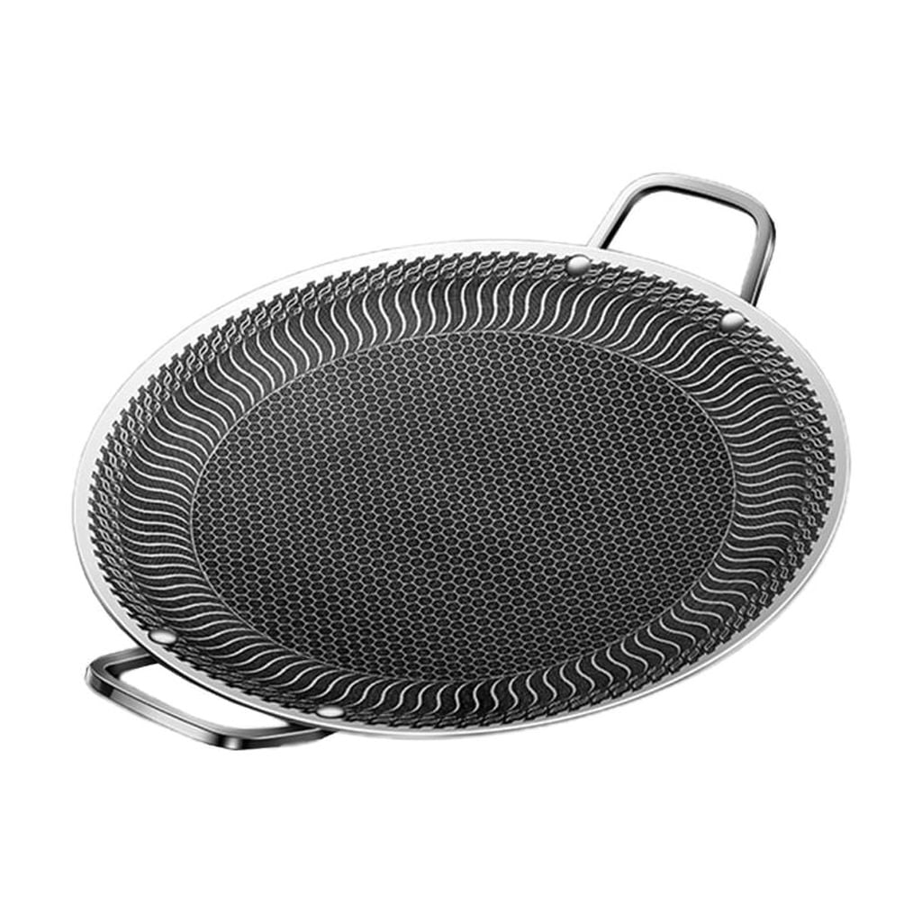 Grills Pans Outdoor Campings Fryings Pans Nonstick Round BBQ Griddle Barbecues Plate for Inductions, Stove,Electric