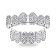 Grillz Vampire Teeth -Vampire Accessories Grillz for Women Men Iced Out Accessory Tools CZ Fangs Hip Hop Rapper Costume Accessory Cosplay Halloween Party
