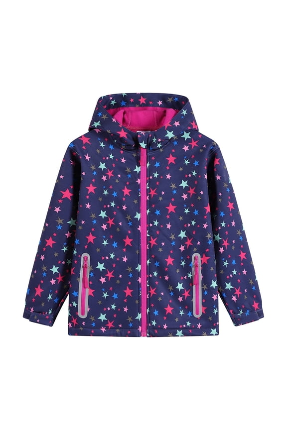 Girls Rain Jackets Lightweight Waterproof Hooded Raincoats Windbreakers